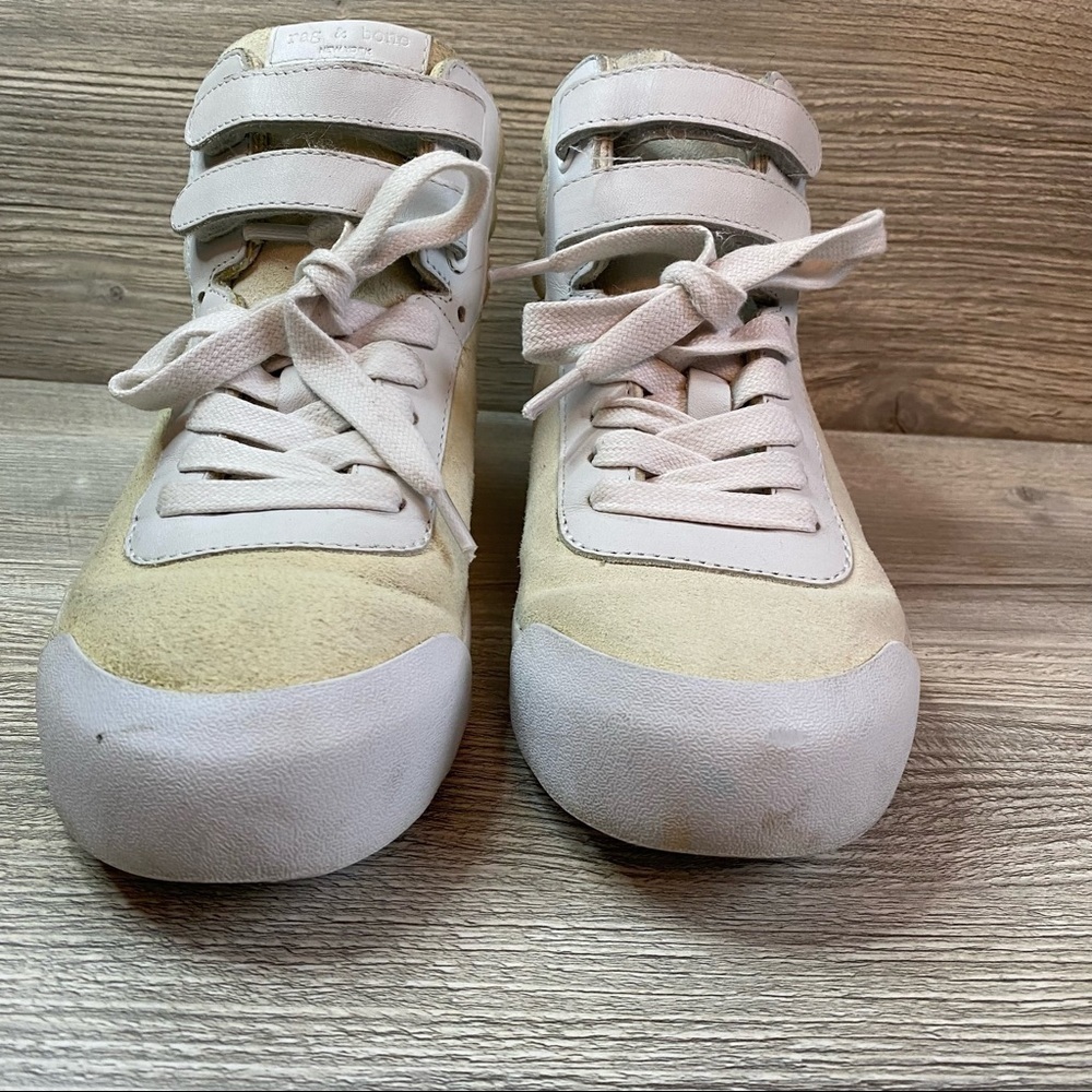 Rag & Bone Nova Cream Suede High Top Sneakers View 4